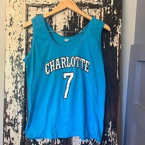 Screen Stars vintage Blue Charlotte #7 Tank Top. Men’s size Large